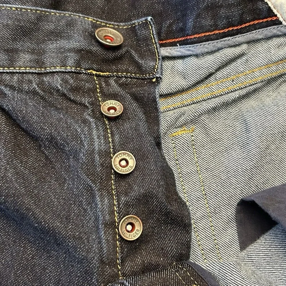 Tommy Hilfiger Jeans Mens Size W36 L26 Dark Wash Button Fly Denim Pants